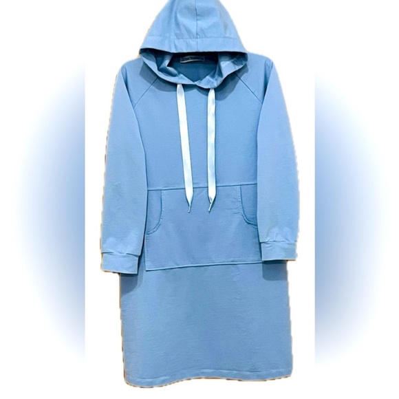 Light blue hooded sweatshirt dress - Picture 1 of 1